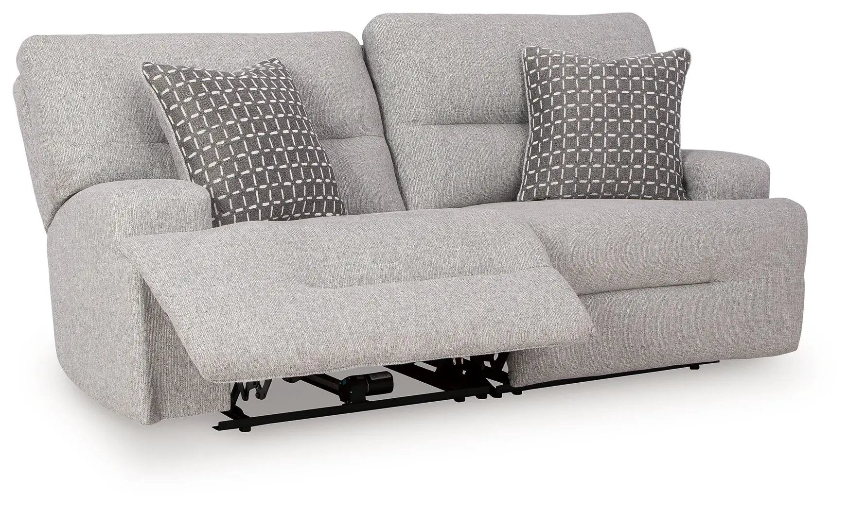 Acklen Place reclining sectional gray fabric by Unique Piece Furniture with 2 pillows on Tampa Home & Garden Store