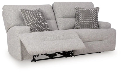 Acklen Place reclining sectional gray fabric by Unique Piece Furniture with 2 pillows on Tampa Home & Garden Store