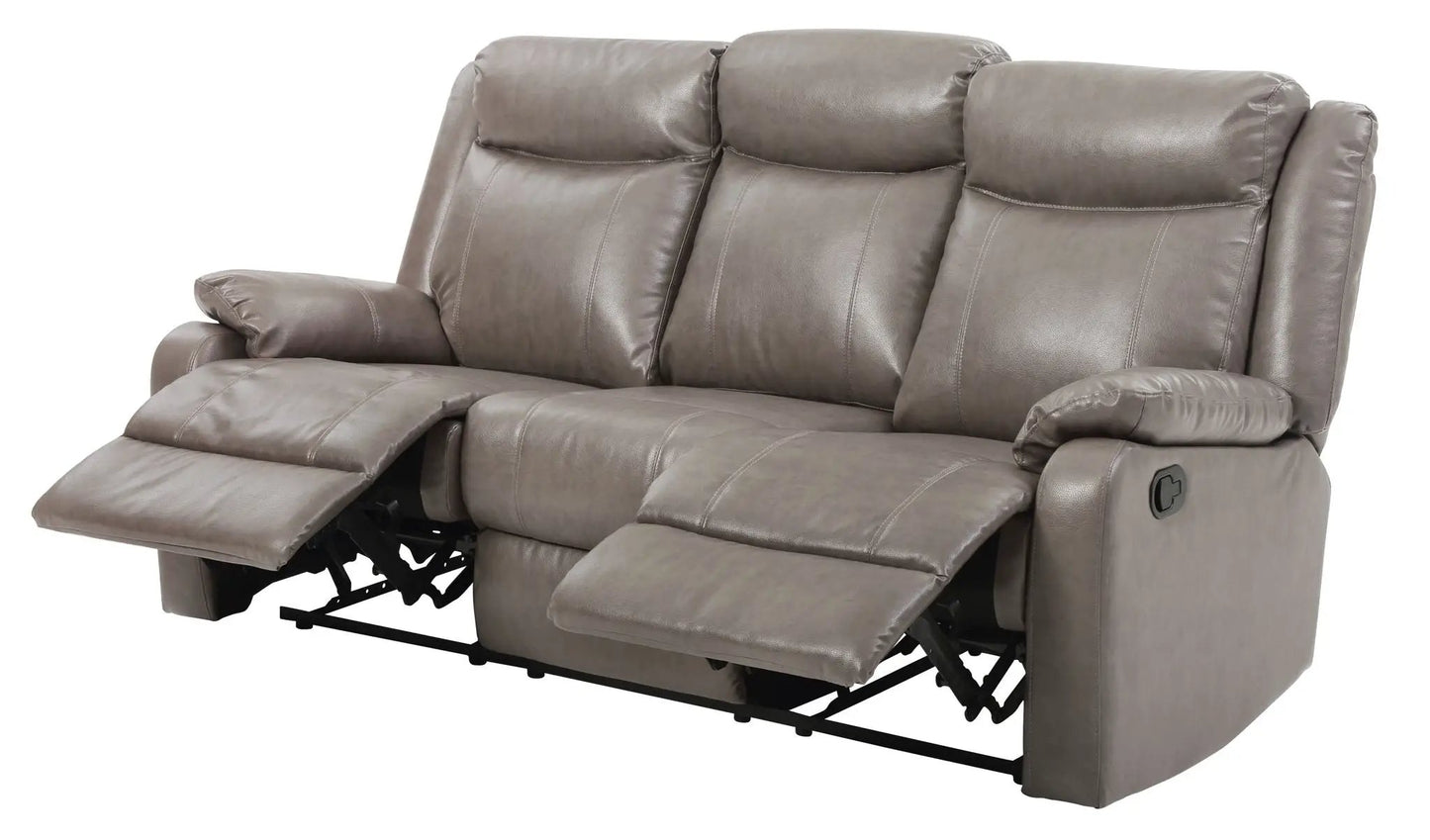Contemporary three-seater reclining sofa in taupe leather by Unique Piece Furniture on Tampa Home & Garden Store