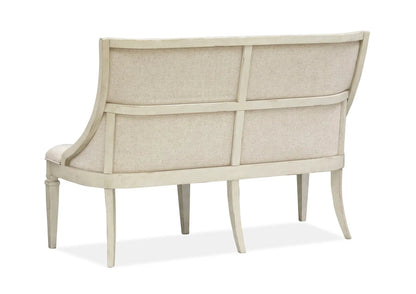 Newport bench beige linen upholstery with alabaster frame, Unique Piece Furniture on Tampa Home & Garden Store