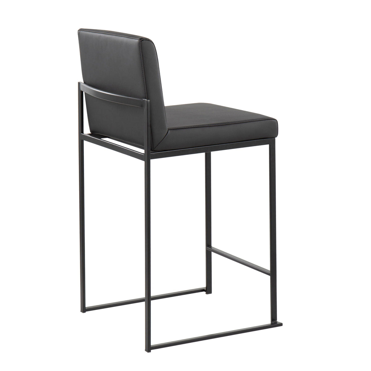 Fuji high-back counter stools in black leatherette with a metal frame, 2-pack HouseOfZazla on Tampa Home & Garden Store