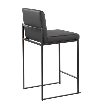 Fuji high-back counter stools in black leatherette with a metal frame, 2-pack HouseOfZazla on Tampa Home & Garden Store