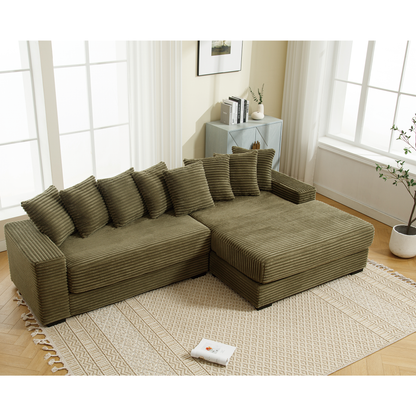 The Oversized Corduroy L Shaped Living Room Sofa