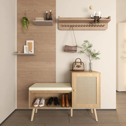 2 In 1 Shoe Storage Bench With Adjustable Shelves