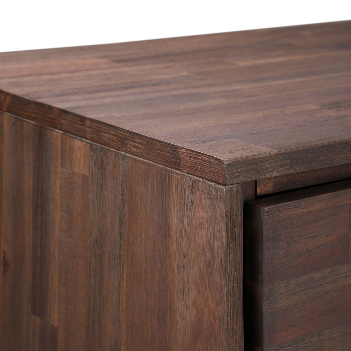 Lowry - Medium Handcrafted Storage Cabinet dark walnut finish with rich wood grain panels on Tampa Home & Garden Store
