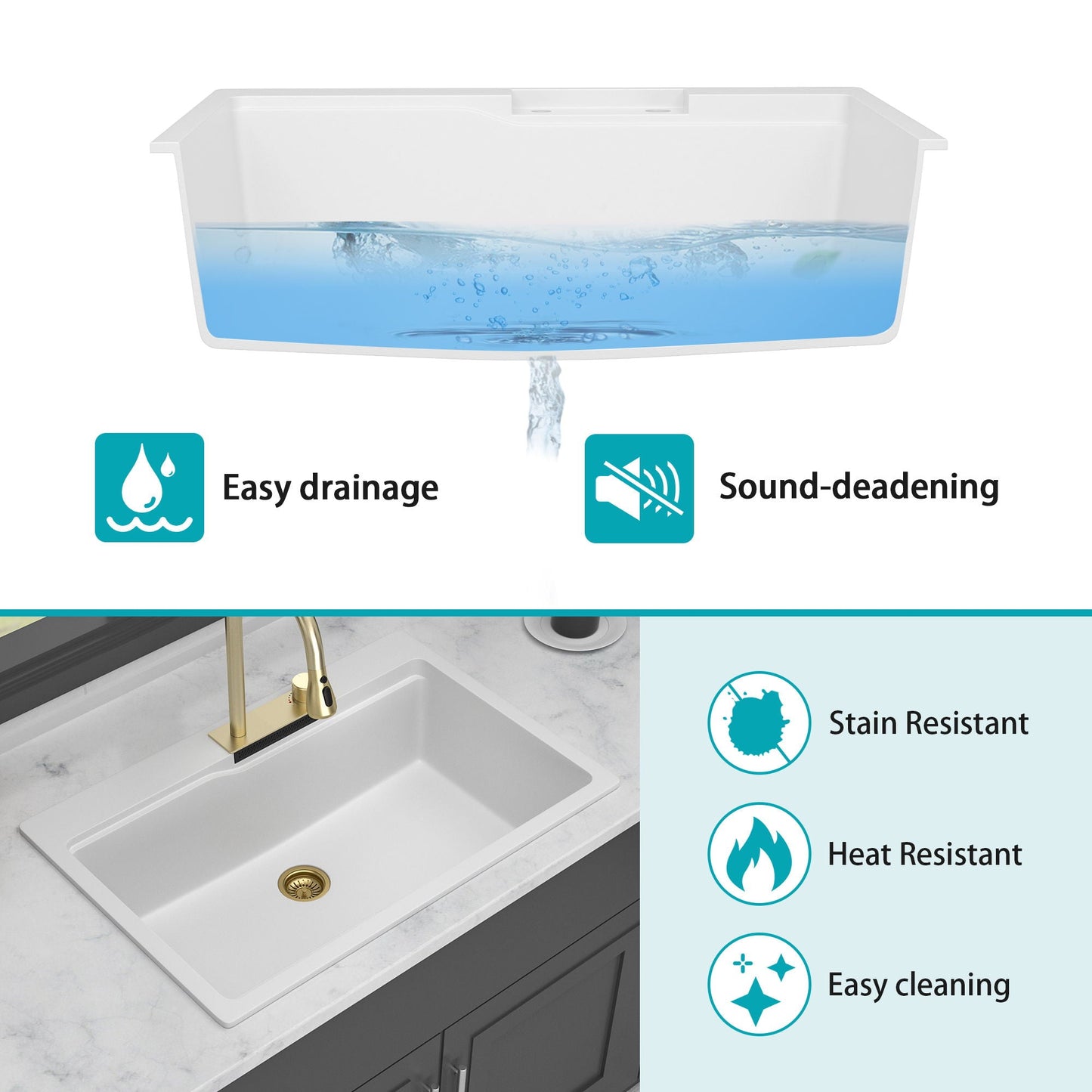 Brushed Waterfall Sink with Faucet and Cup Washer