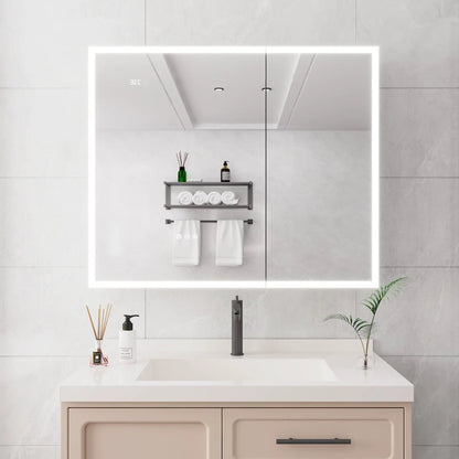 LED bathroom medicine cabinet with mirror and defogger, white by Unique Piece Furniture on Tampa Home & Garden Store