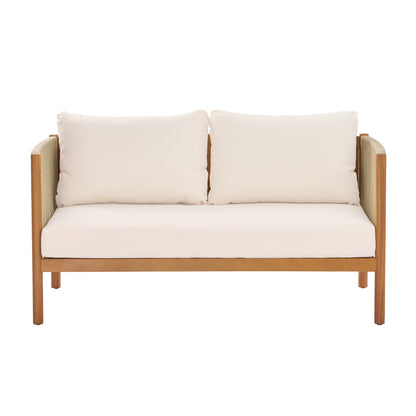 4 Piece Outdoor Sofa Set with Acacia Wood Frame