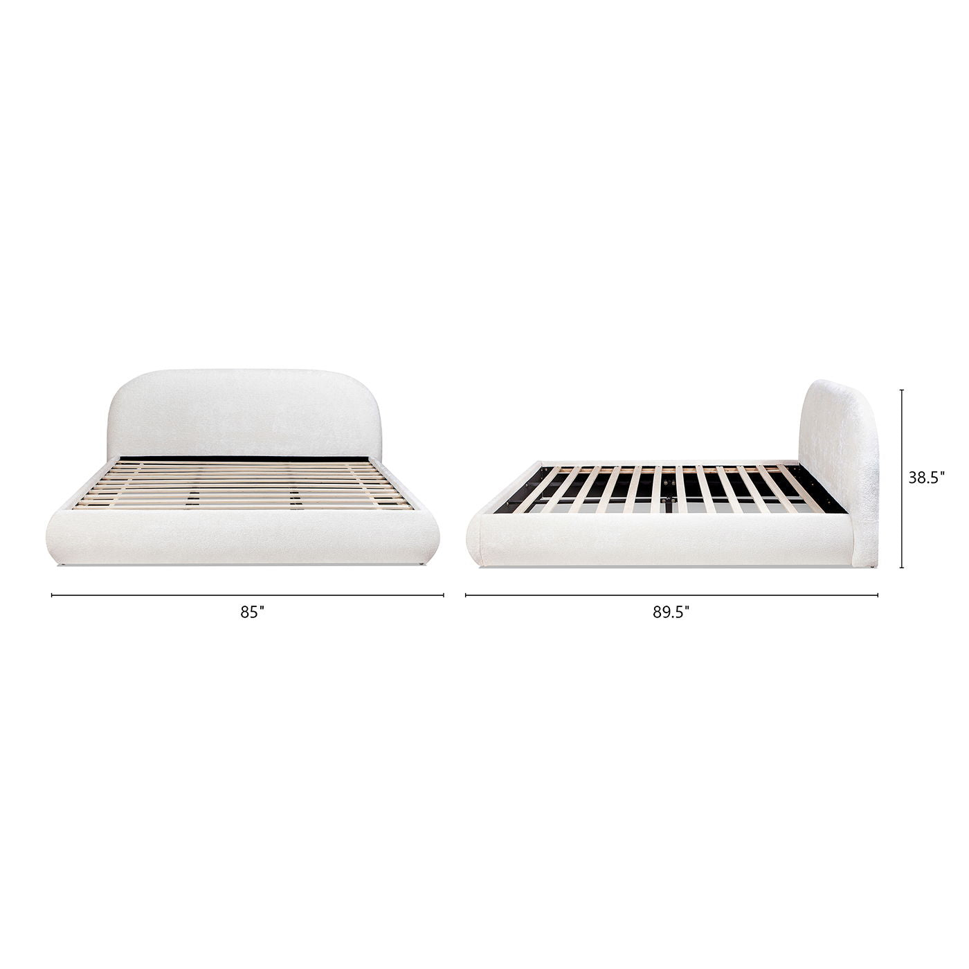 Archie Puffy Upholstered Platform Bed and Frame