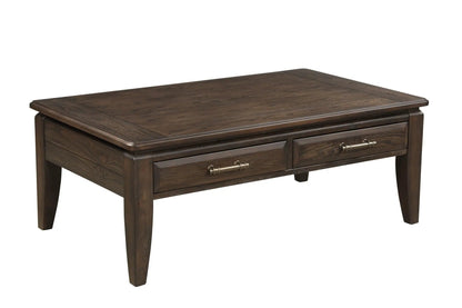 Mahogany Traditional Table With Storage Drawer