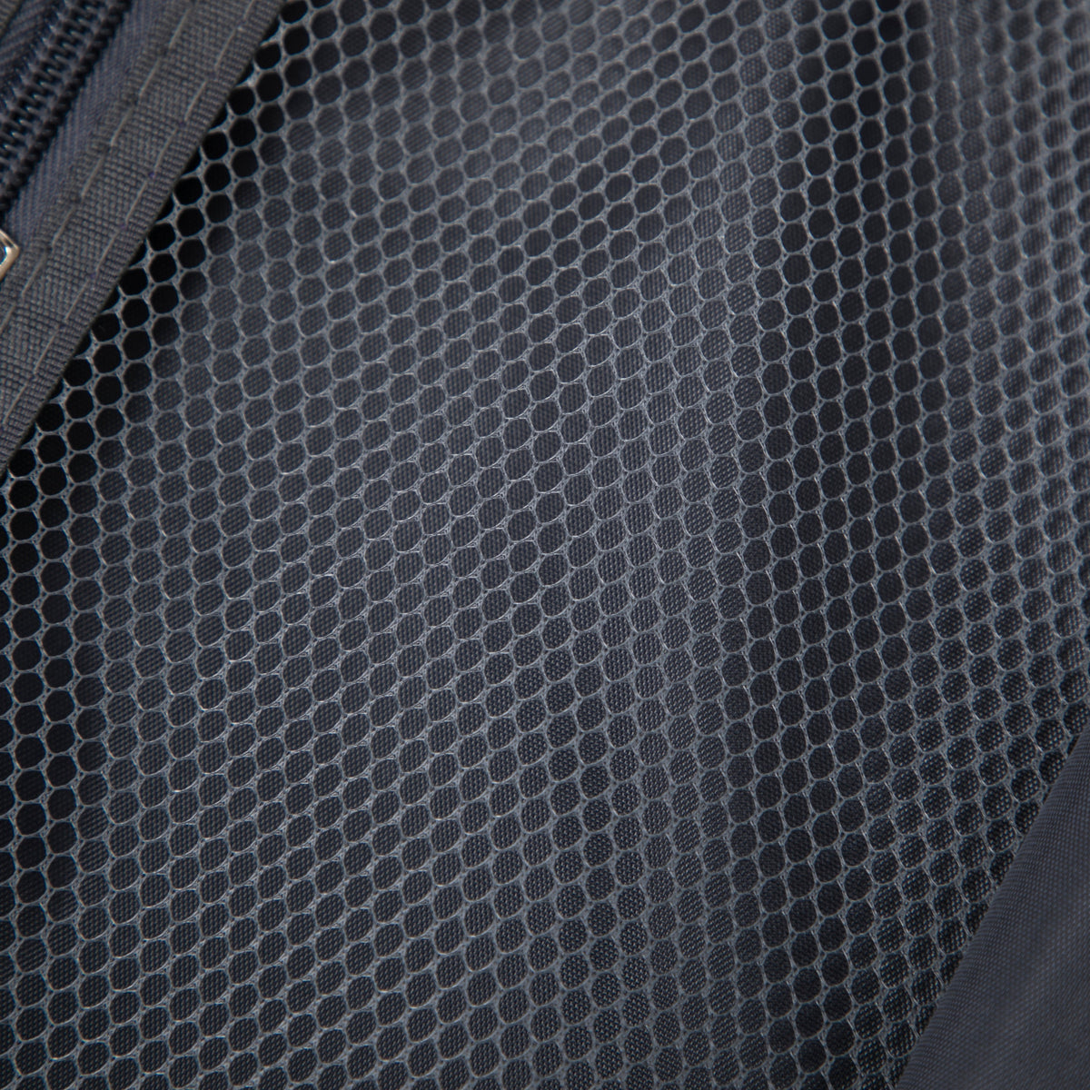 Luggage set fabric close-up in dark gray honeycomb mesh with zipper by HouseOfZazla on Tampa Home & Garden Store