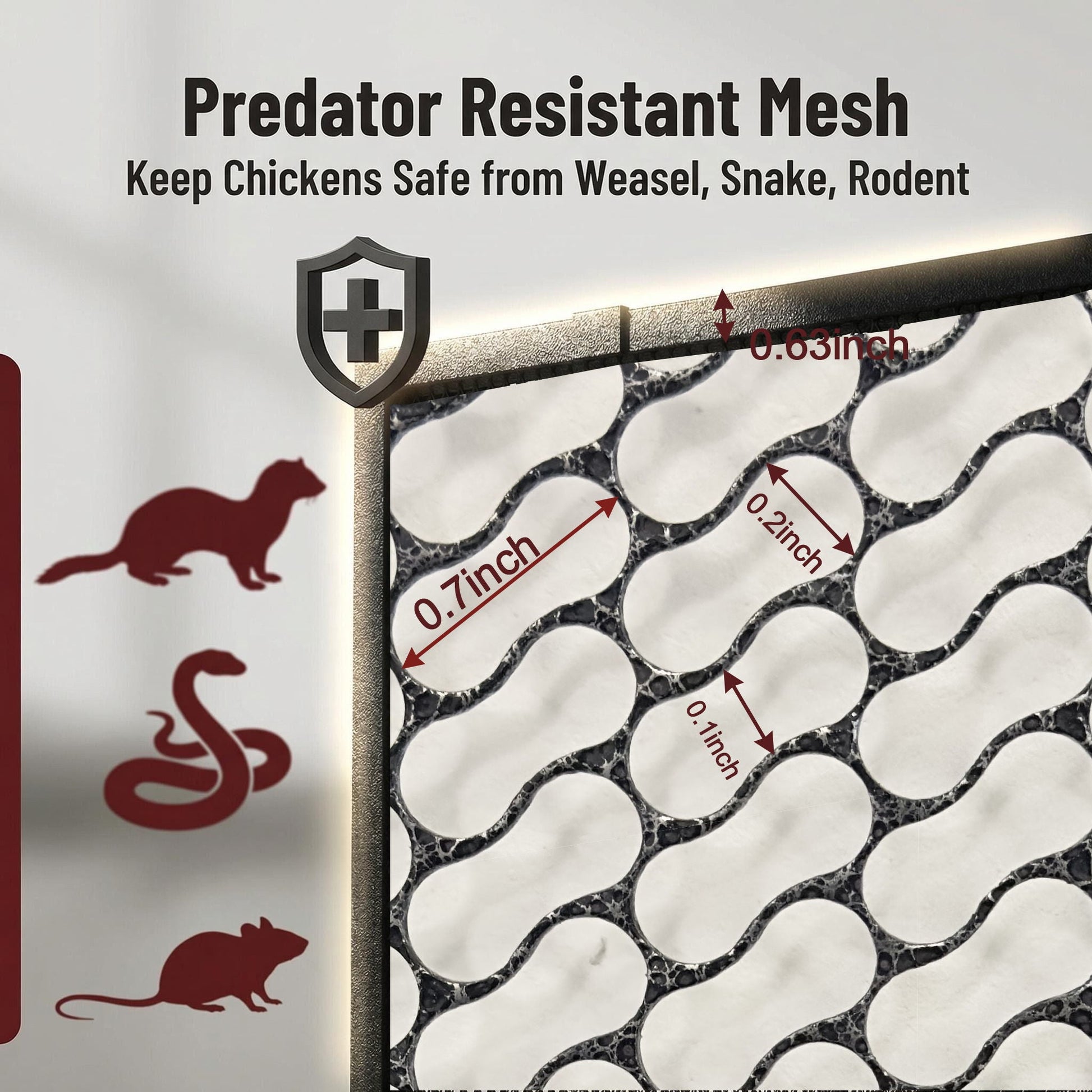 Cages Predator-Resistant Mesh panel for outdoor chicken coops, black and silver, HouseOfZazla on Tampa Home & Garden Store