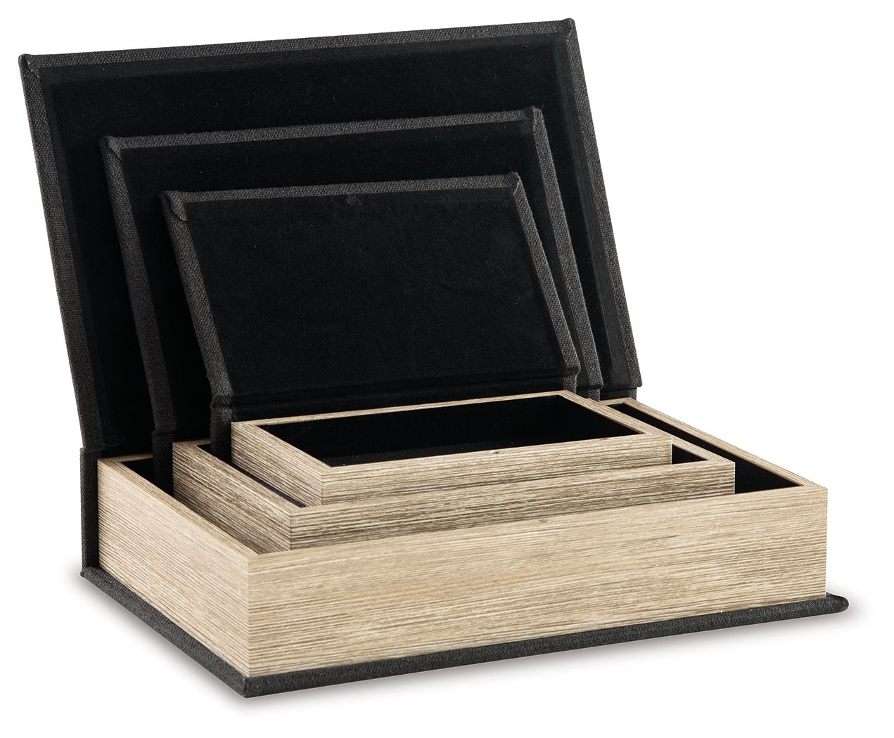 Jolina Linen Box Set of 3 Keepsake Boxes