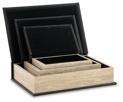 Jolina Linen Box Set of 3 Keepsake Boxes