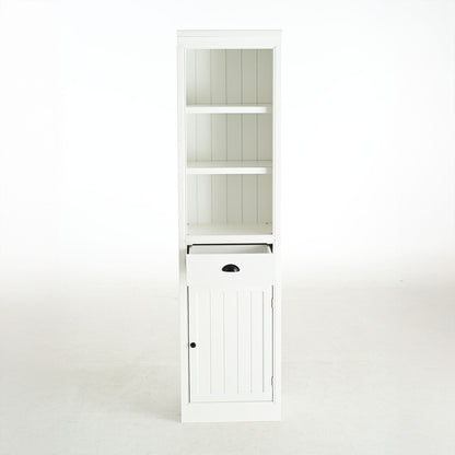 Retro White Tall Display Shelf and Cabinet