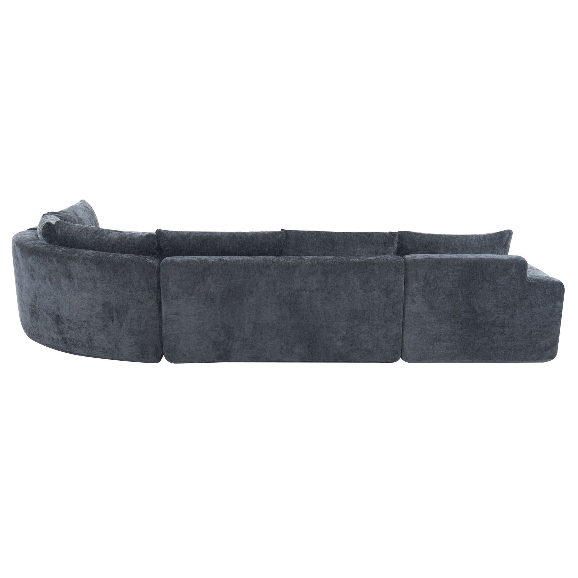 Modular Cloud Sectional Sofa Set in charcoal velvet, U-shaped with deep seats, HouseOfZazla on Tampa Home & Garden Store
