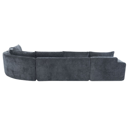 Modular Cloud Sectional Sofa Set in charcoal velvet, U-shaped with deep seats, HouseOfZazla on Tampa Home & Garden Store