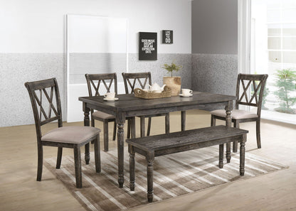 Claudia II Weathered Gray 7-piece dining set with dark wood table and chairs on Tampa Home & Garden Store