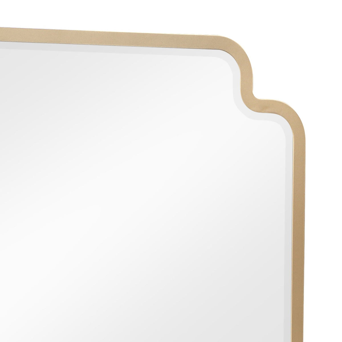 Lexington Bedroom Mirror beige with gold-tone frame and curved corner Wall Mirror by HouseOfZazla on Tampa Home & Garden Store