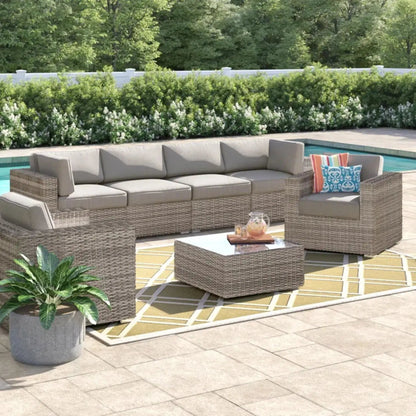 Stylish Entertainment Sectional Set, 3-piece wicker with cushions by Unique Piece Furniture on Tampa Home & Garden Store