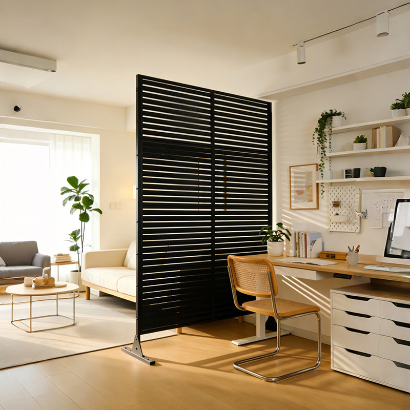 Sturdy And Black Metal Outdoor Privacy Screen