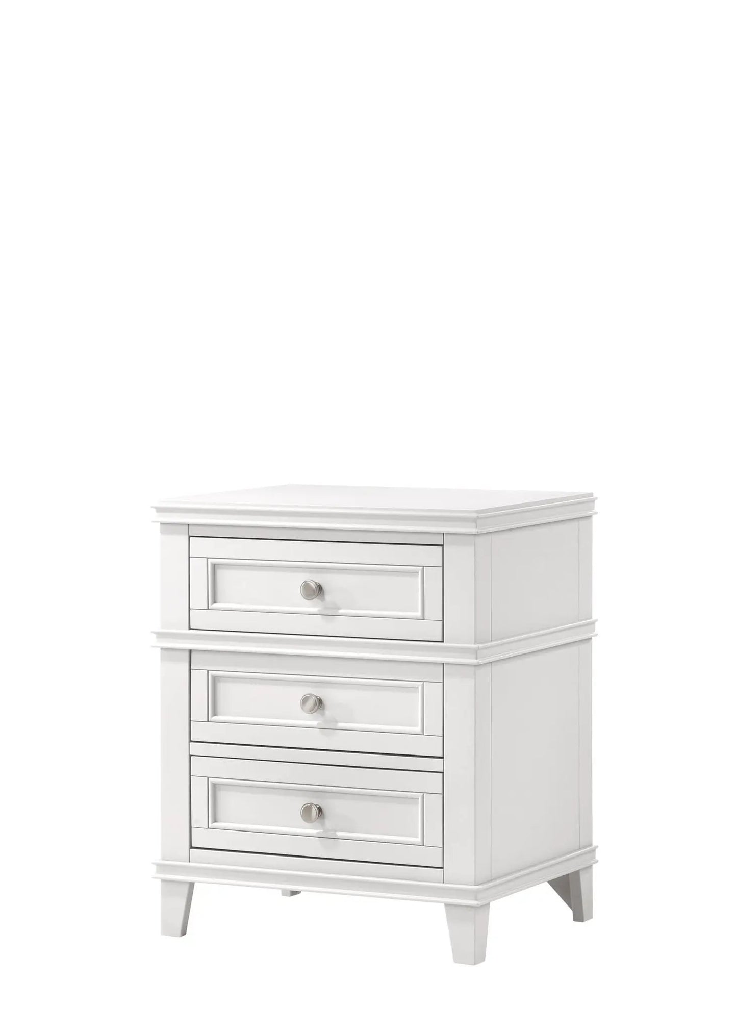 Three Drawer Nightstand with USB Charging Port