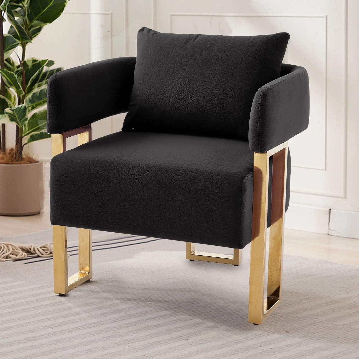 Modern Classic Teddy Fleece Chair with Metal Foot
