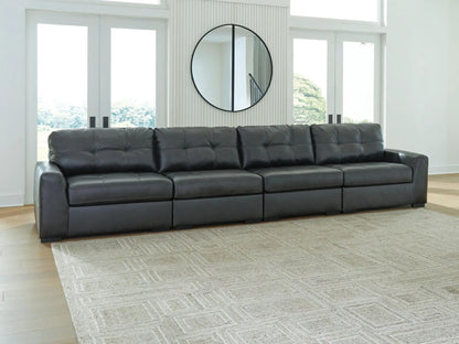 Brindley Pier Leather Sectional Sofa Tufted