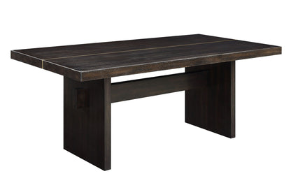 Jaramillo Rustic Dining Table, espresso wood with gold inlay, HouseOfZazla on Tampa Home & Garden Store