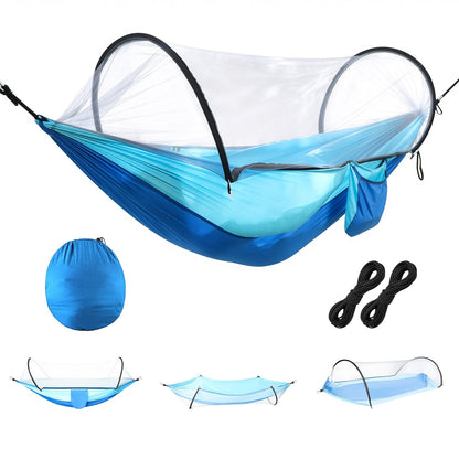Camping Hammock GemGear with mosquito net 3-in-1 blue 440lbs, includes carry bag and ropes on Tampa Home & Garden Store
