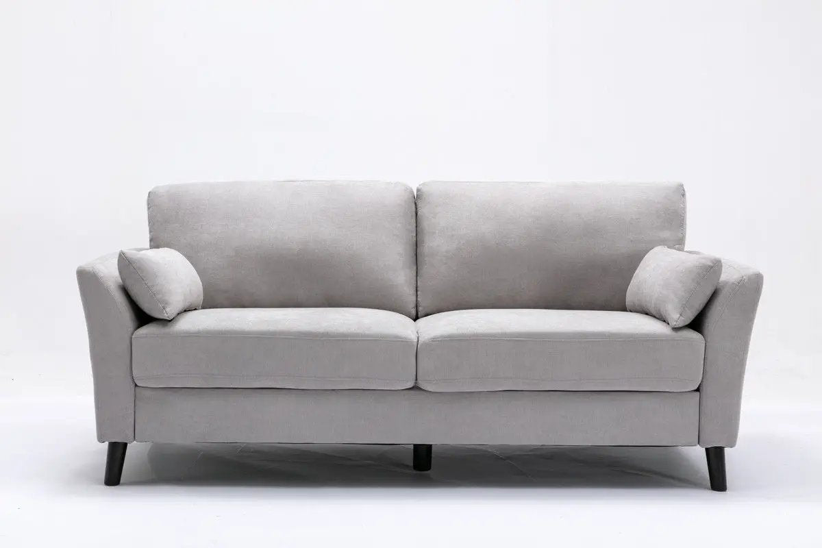 Damian Woven Fabric Sofa with Accent Pillows