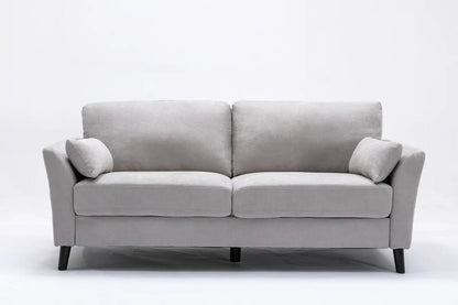 Damian Woven Fabric Sofa with Accent Pillows