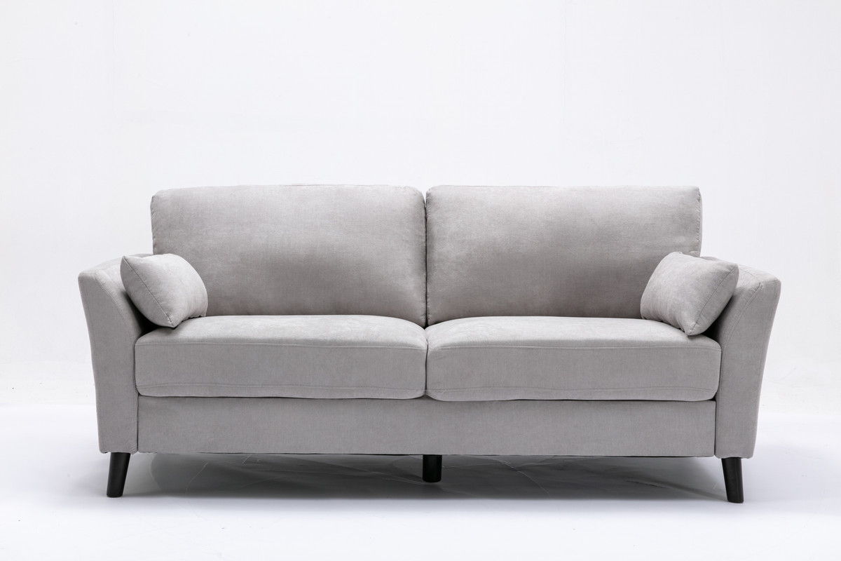 Damian Woven Fabric Sofa And Accent Pillows