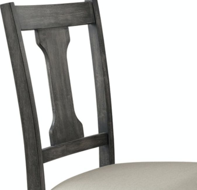 Wallace Side Chair Set of 2, tan seat with weathered gray wood back, HouseOfZazla on Tampa Home & Garden Store