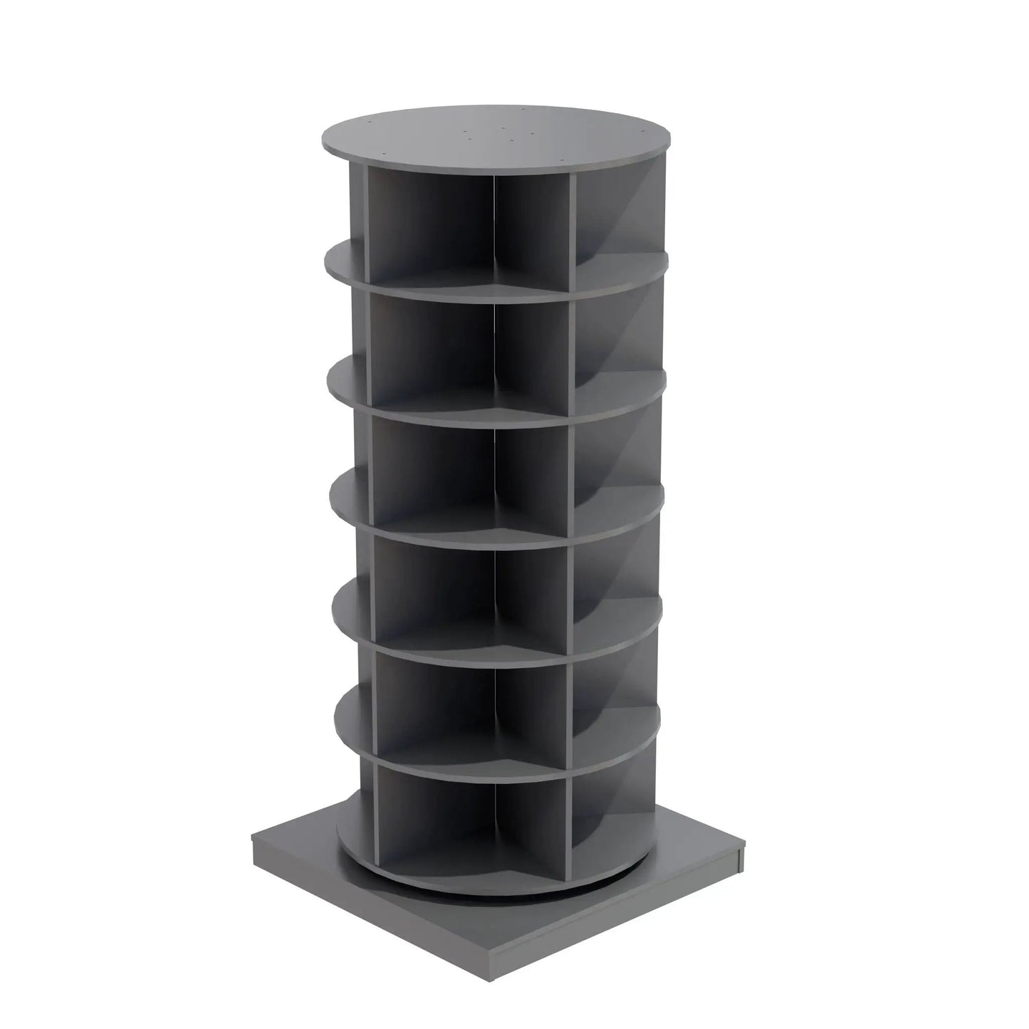 360° rotating shoe cabinet, 6-tier circular shoe rack in gray by Unique Piece Furniture on Tampa Home & Garden Store
