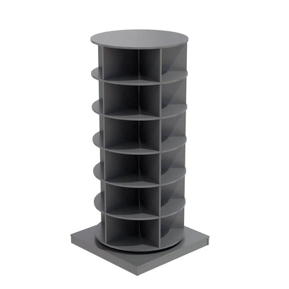 360° rotating shoe cabinet, 6-tier circular shoe rack in gray by Unique Piece Furniture on Tampa Home & Garden Store