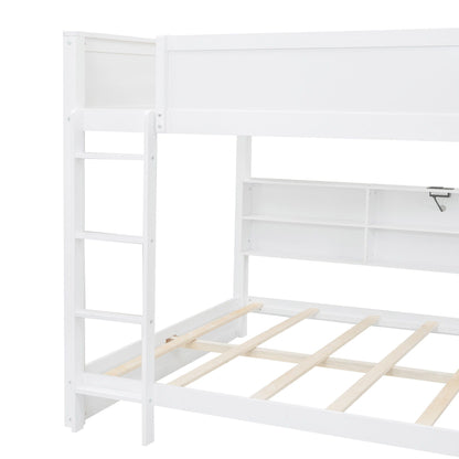 White bunk bed with storage cabinets and USB ports, HouseOfZazla, open shelving on Tampa Home & Garden Store