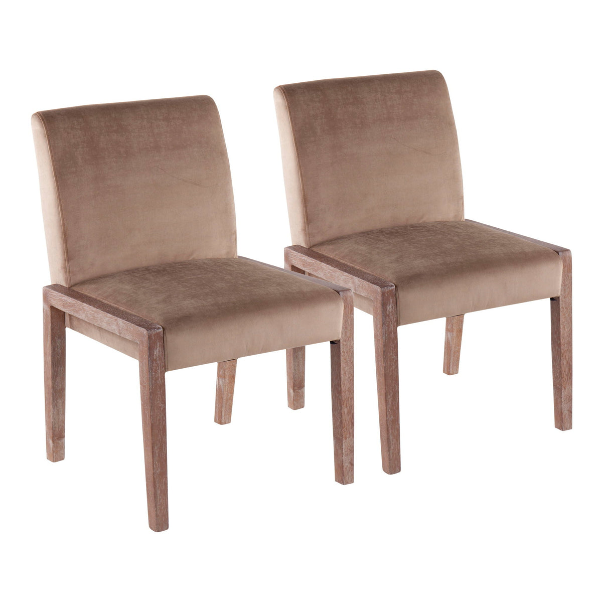Contemporary chair set of 2 by HouseOfZazla with foam-padded upholstery and wooden legs on Tampa Home & Garden Store