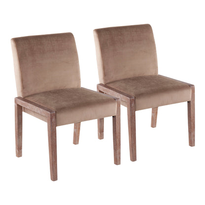 Contemporary chair set of 2 by HouseOfZazla with foam-padded upholstery and wooden legs on Tampa Home & Garden Store