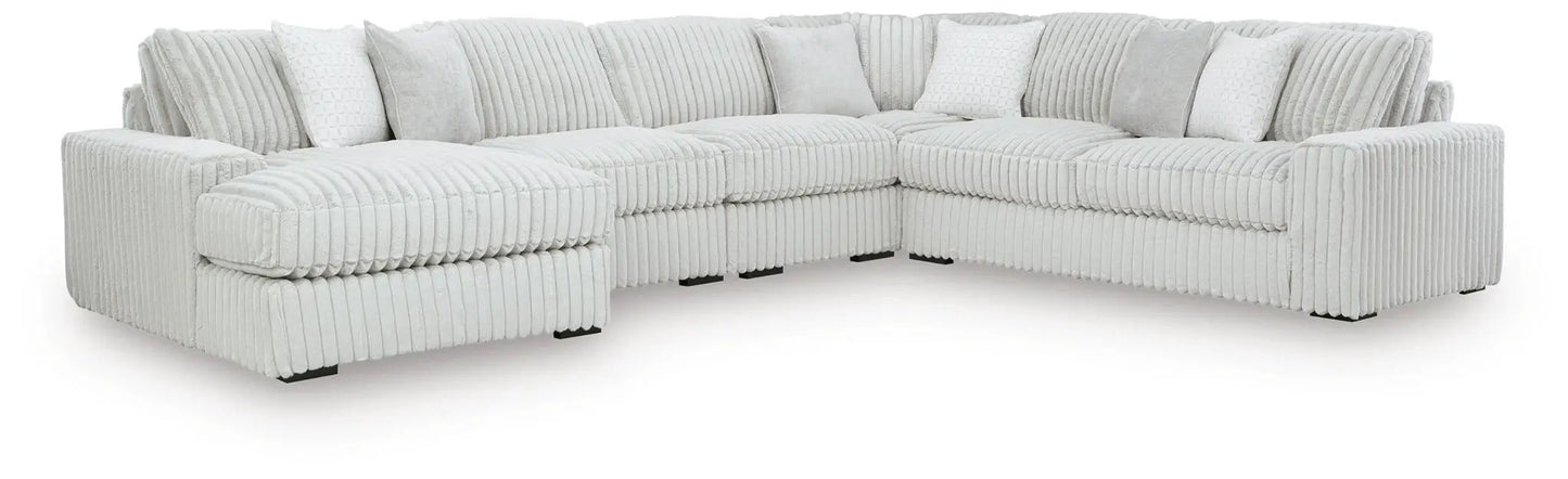 Stupendous Sectional L-shaped sofa in light gray corduroy by Unique Piece Furniture on Tampa Home & Garden Store