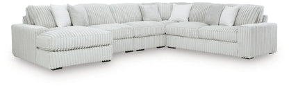 Stupendous Sectional L-shaped sofa in light gray corduroy by Unique Piece Furniture on Tampa Home & Garden Store