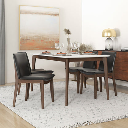 Mid-Century modern dining chairs set of 2 with solid wood frames in dark gray/black on Tampa Home & Garden Store