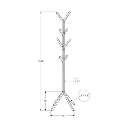 Coat rack hall tree freestanding with 8 hooks, 70.25 in tall, design Unique Piece Furniture on Tampa Home & Garden Store