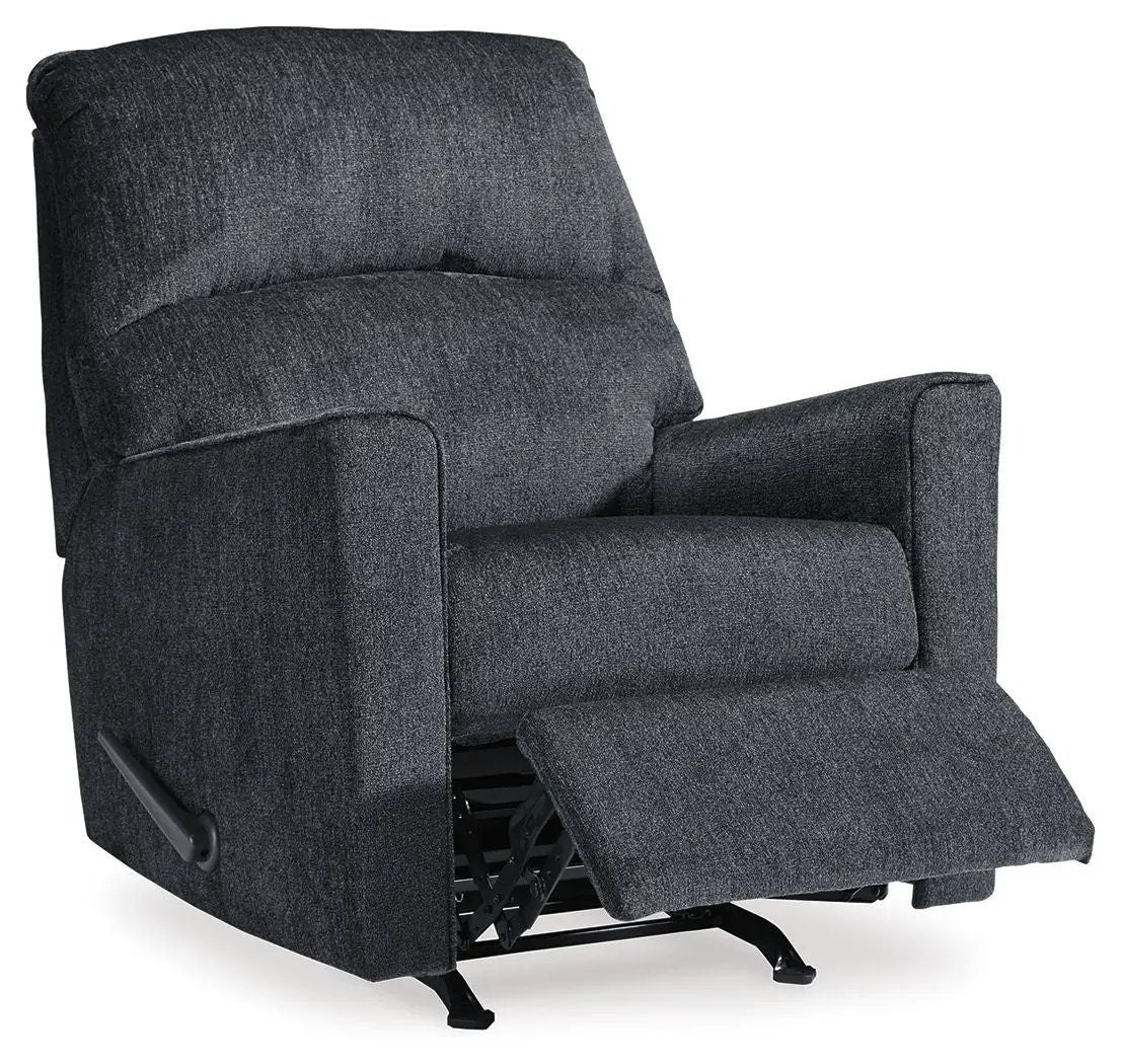 Altari - Rocker Recliner dark gray fabric with extended footrest Unique Piece Furniture on Tampa Home & Garden Store