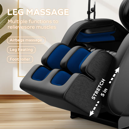 Massage chair recliner HouseOfZazla with blue upholstery and black frame on Tampa Home & Garden Store