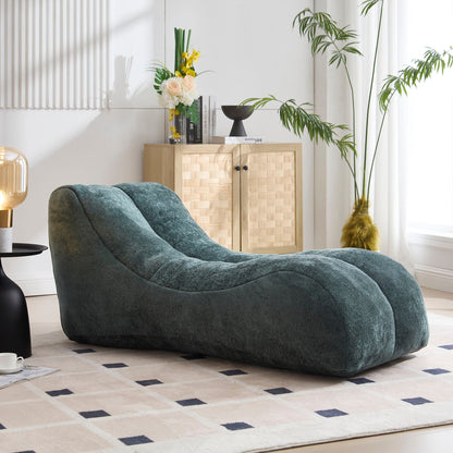 Creative bean bag sofa chair in teal textured fabric with plush sponge filling 1 chaise on Tampa Home & Garden Store