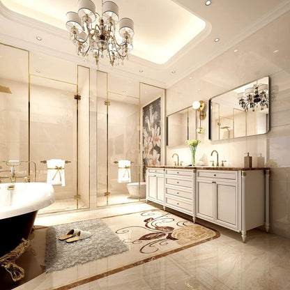 Rounded Corner Bathroom Mirror With Wall Mount