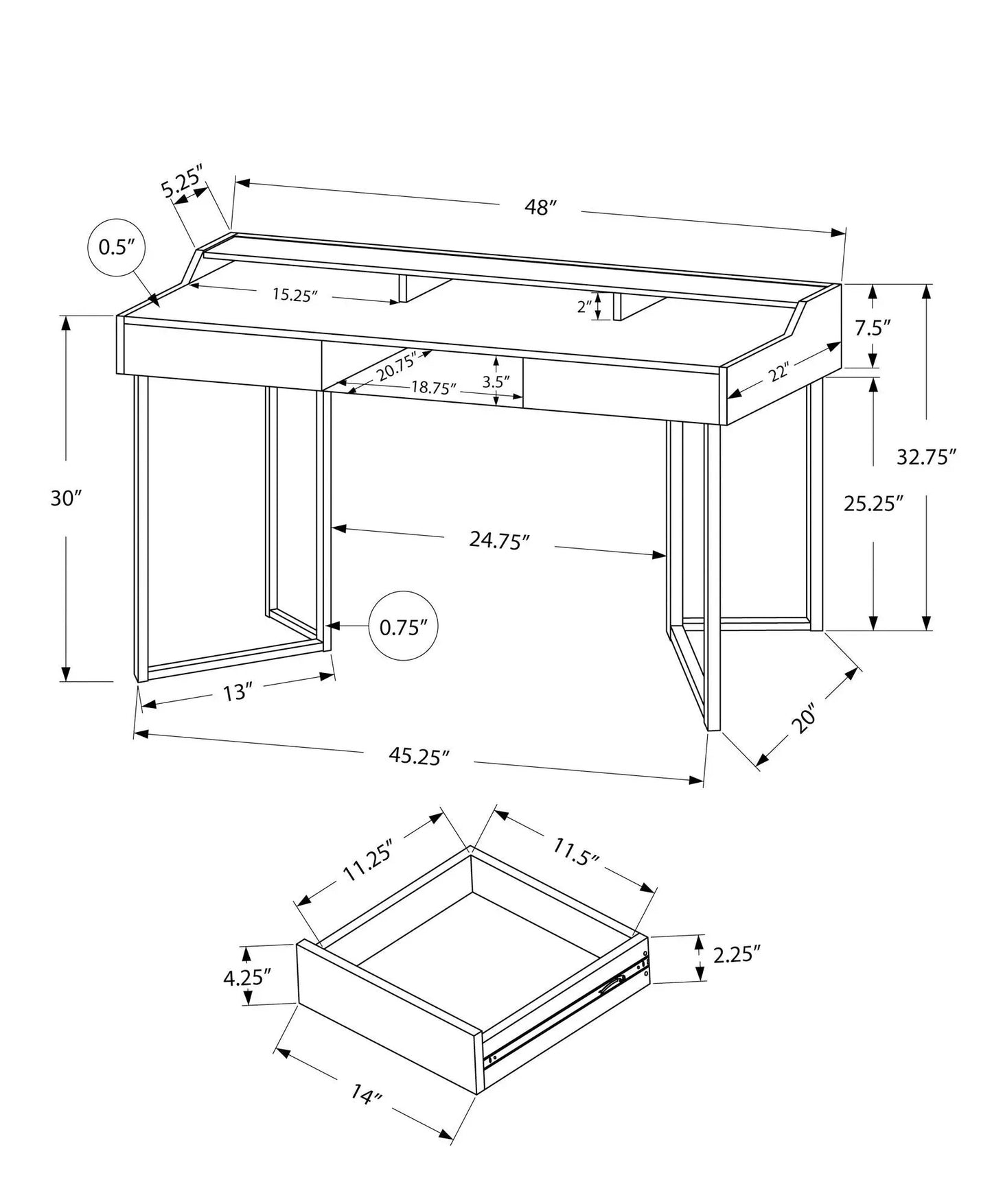 Computer desk home office by Unique Piece Furniture with drawers on Tampa Home & Garden Store