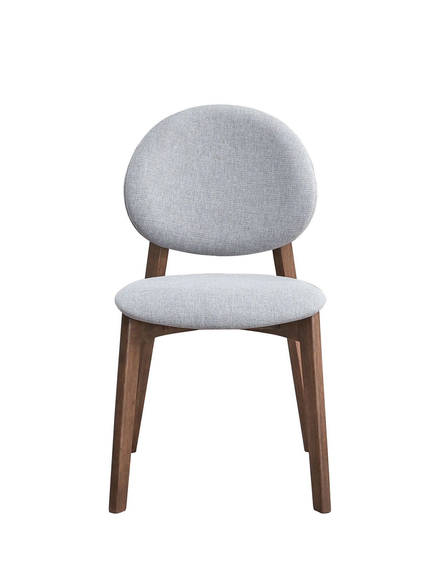 Hadasa Side Chair set of 2; light gray upholstery with rounded back and wooden legs on Tampa Home & Garden Store