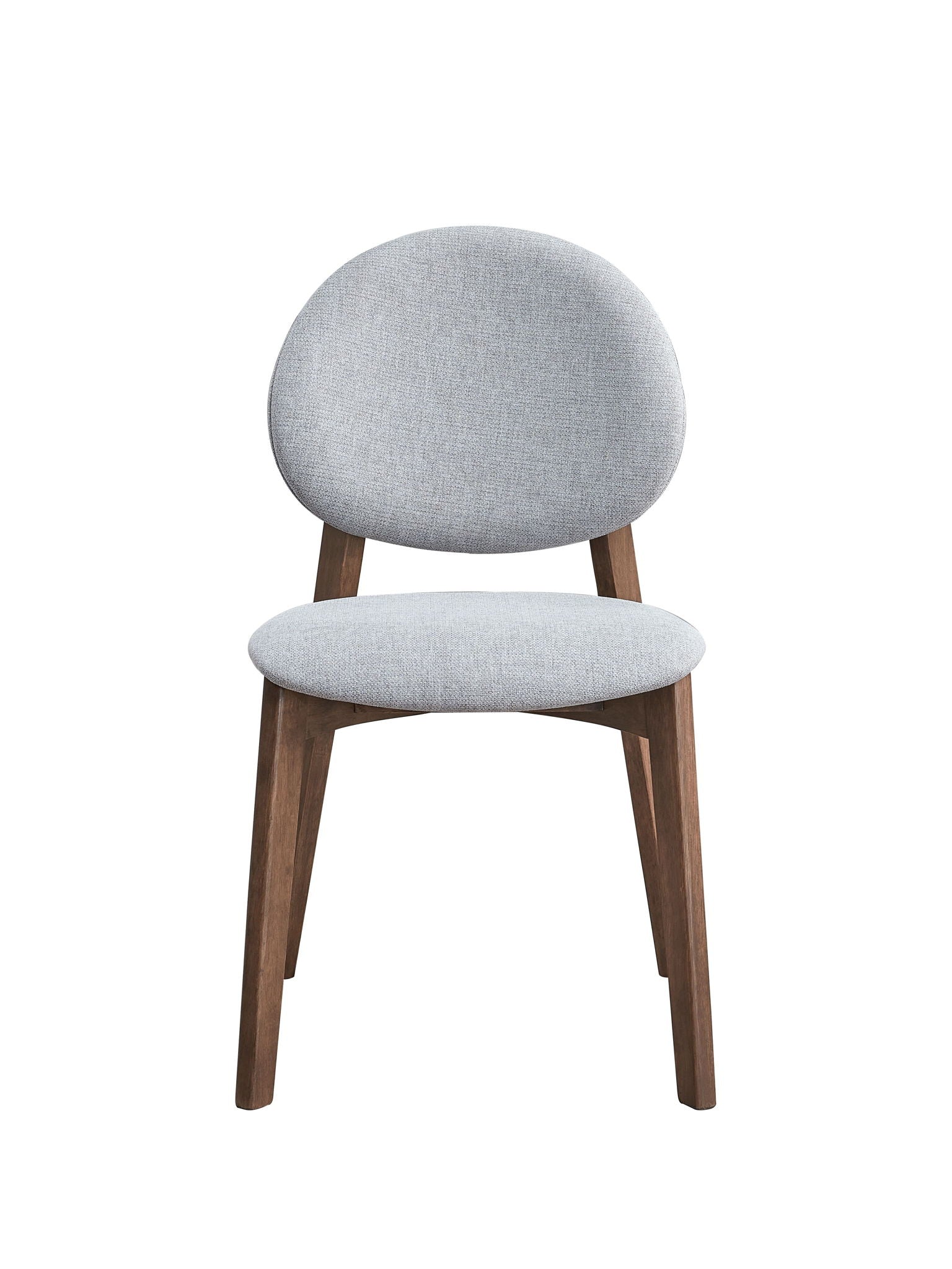 Hadasa Side Chair set of 2; light gray upholstery with rounded back and wooden legs on Tampa Home & Garden Store
